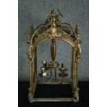 A decorative candle lantern with four holders. H.69 W.38 D.38cm.