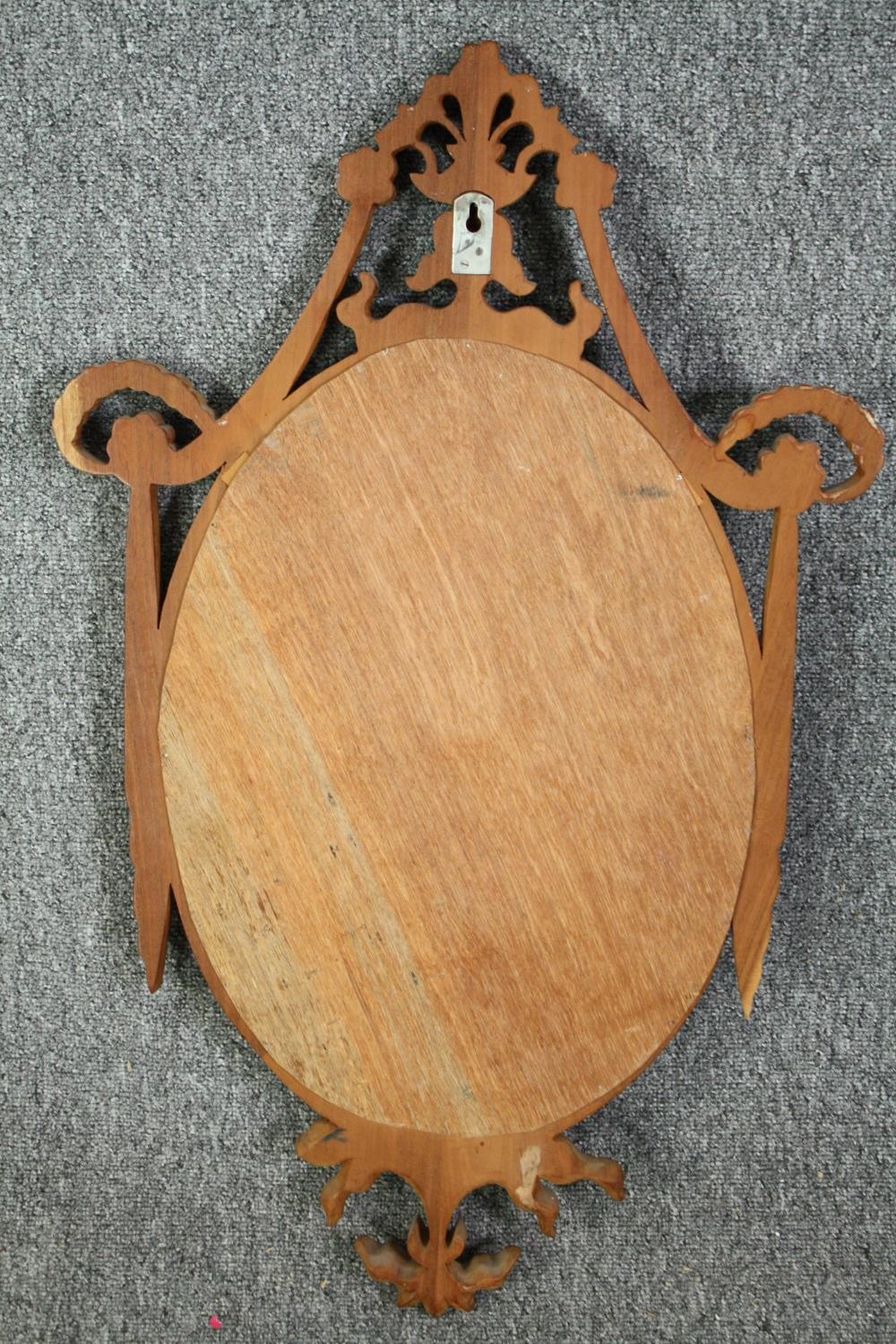 Wall mirror, 19th century style carved hardwood with swags and husks and fitted with a bevelled - Image 4 of 4