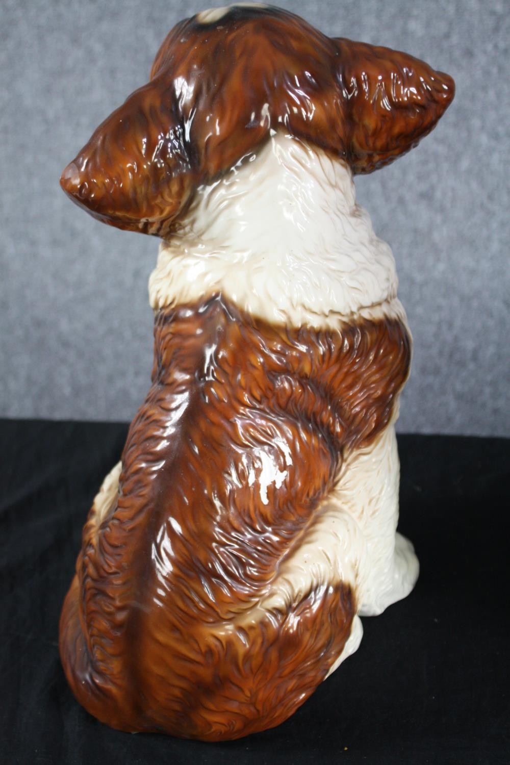 A hand painted ceramic puppy together with a leopard cub. H.36cm. (largest) - Image 6 of 6