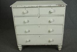 Chest of drawers, Victorian, later painted. H.108 W.107 D.49cm.