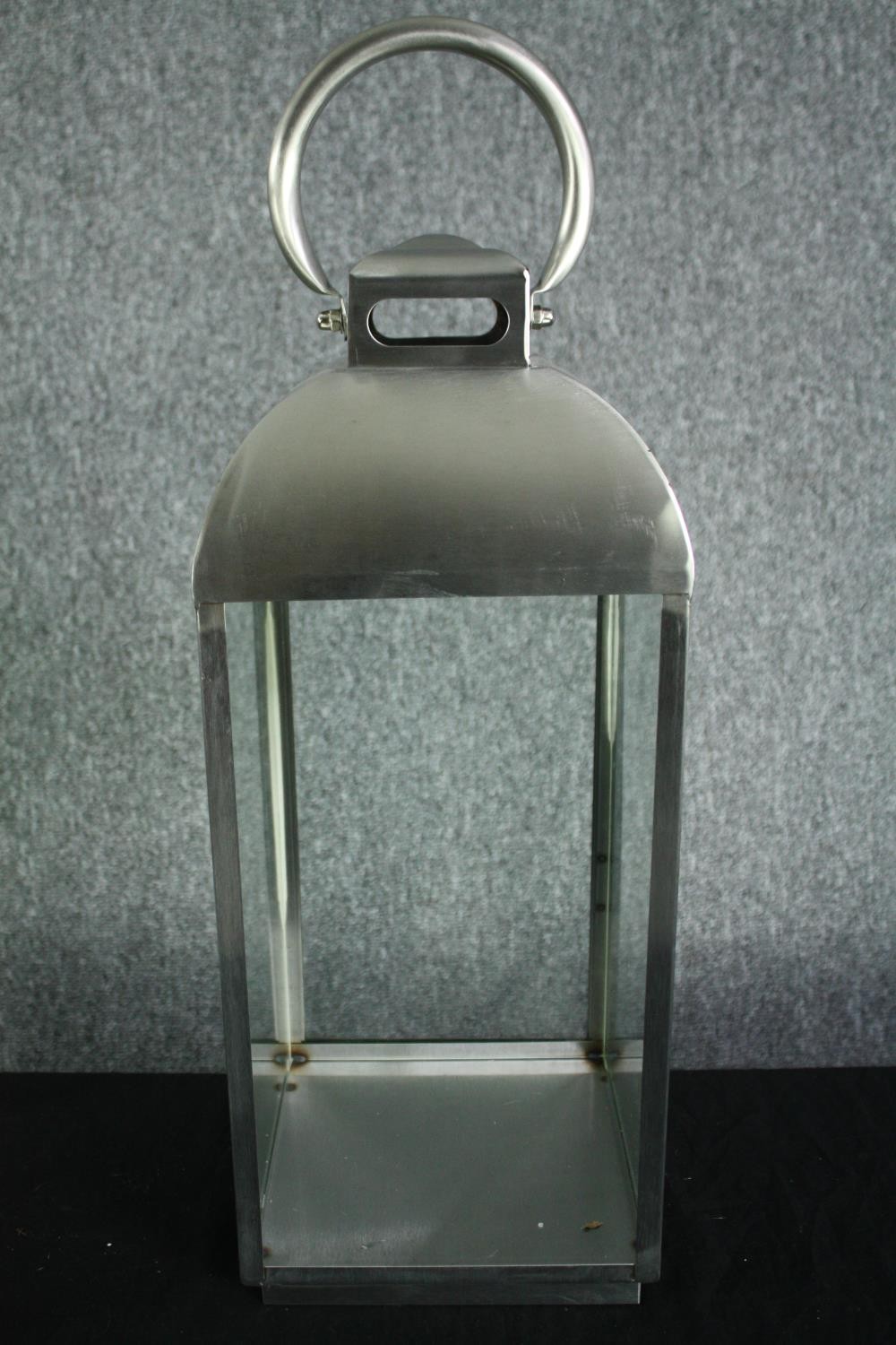 Two steel storm lanterns for candles. H.60cm. (each) - Image 2 of 4