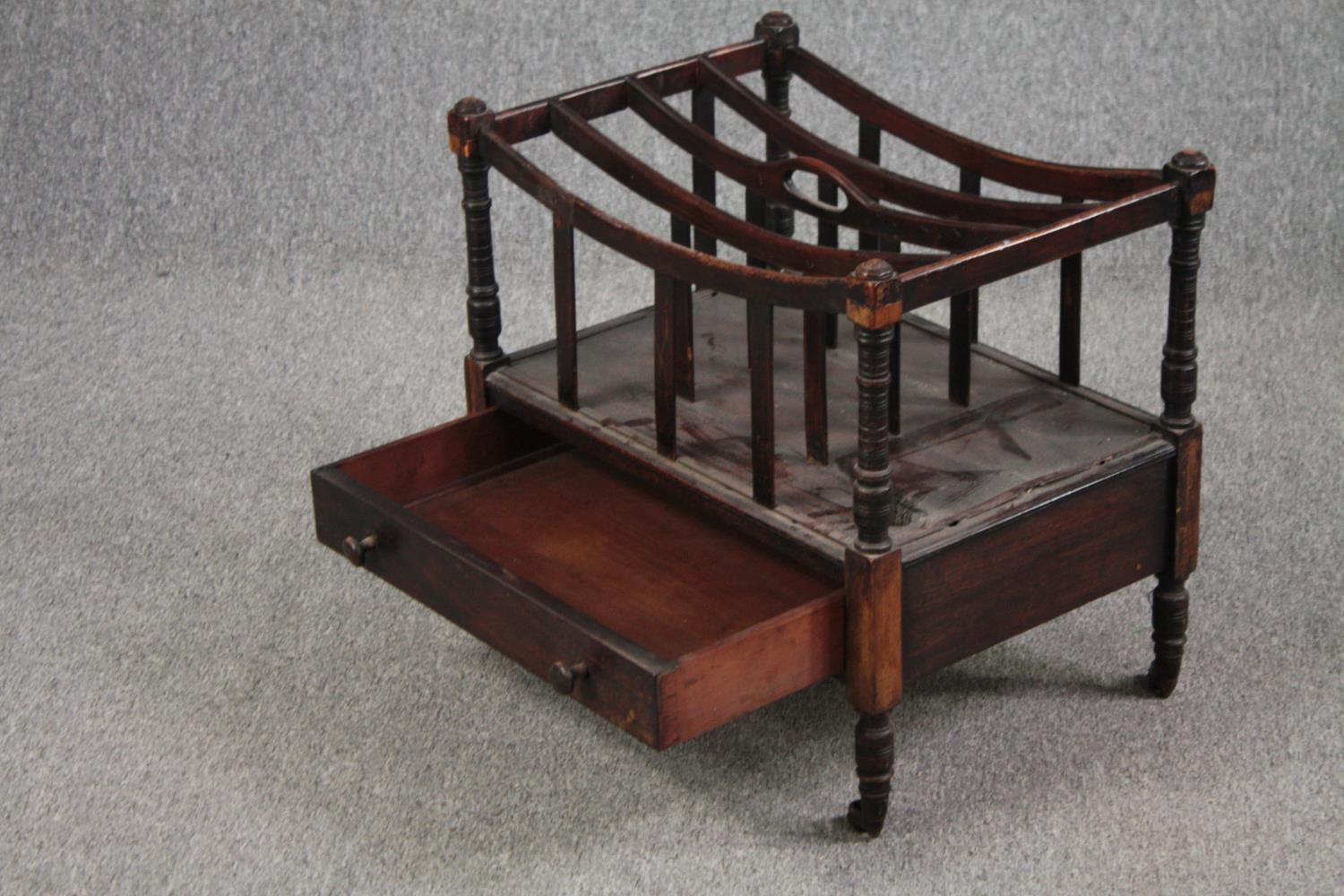 Canterbury or magazine rack, 19th century mahogany. H.50 W.55 D.38cm. - Image 3 of 4