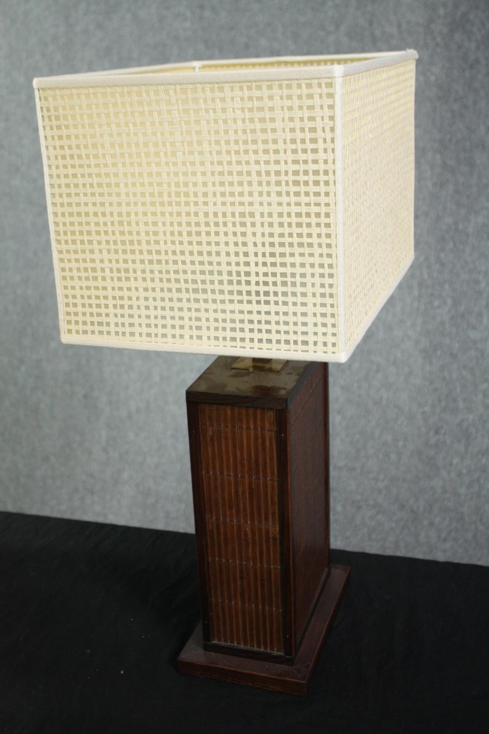 A pair of square table lamps with matching shades. H.62cm. (each) - Image 5 of 5