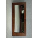 A contemporary full height leather framed dressing mirror. H.210 W.90cm.