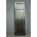 A contemporary full height dressing mirror in mirror glazed frame. H.150 W.46cm.