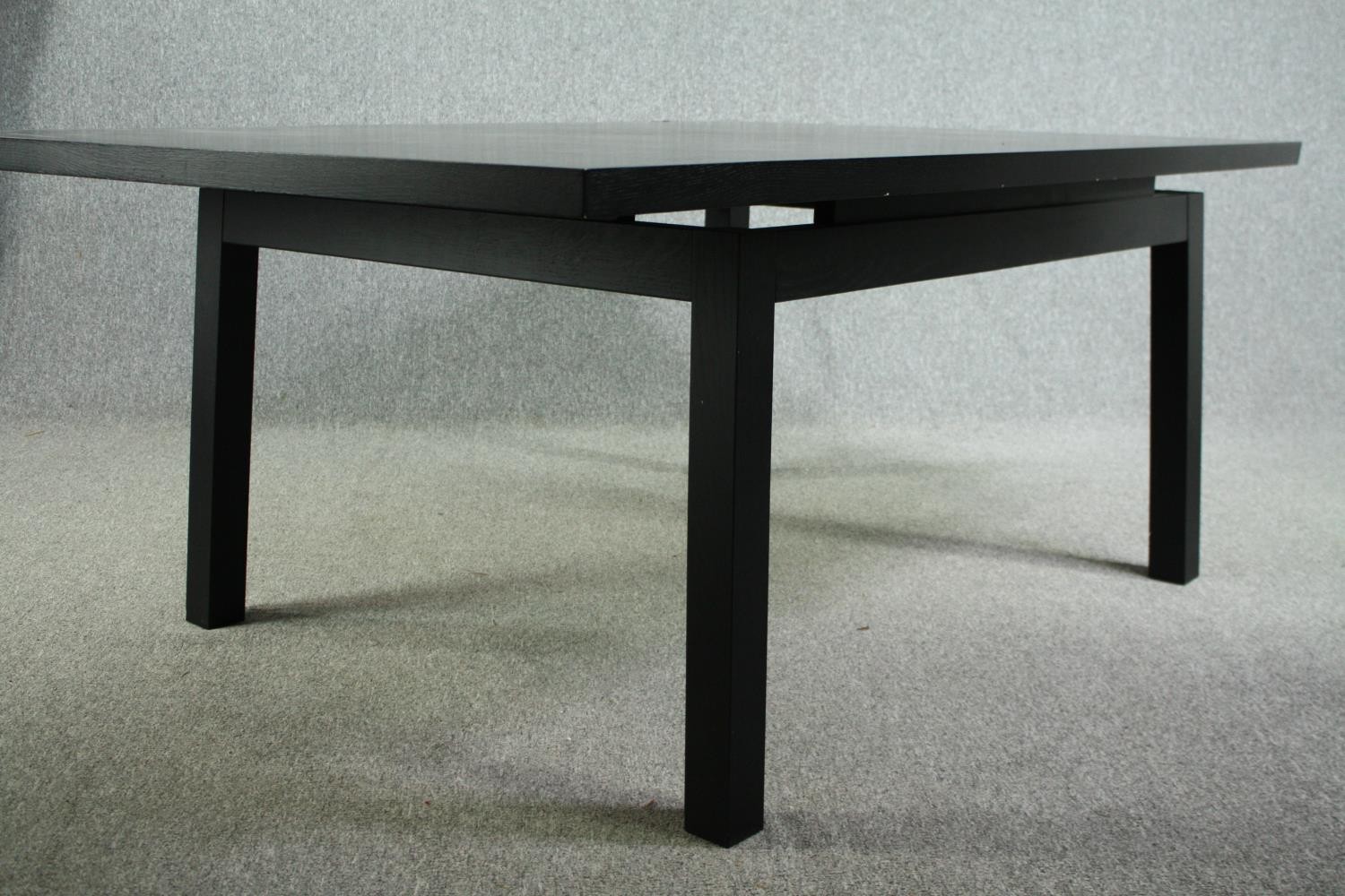 Dining table, contemporary lacquered and ebonised ash. H.79 W.195 D.133cm. - Image 3 of 5
