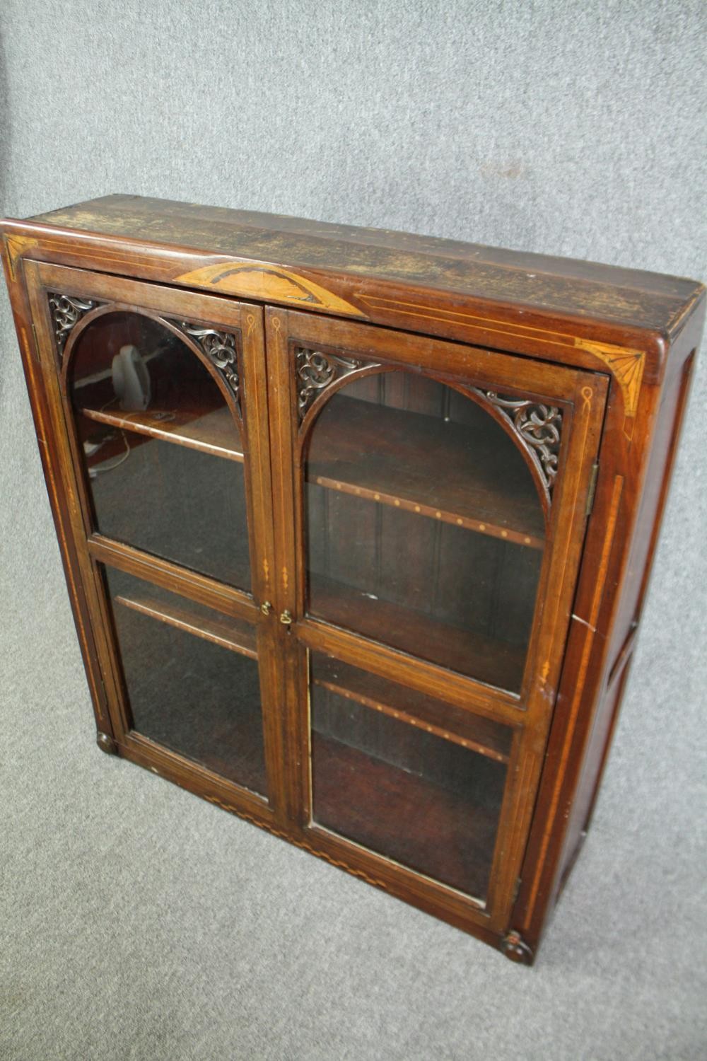 Bookcase, mid century oak. H.114 W.101 D.28cm. - Image 4 of 7