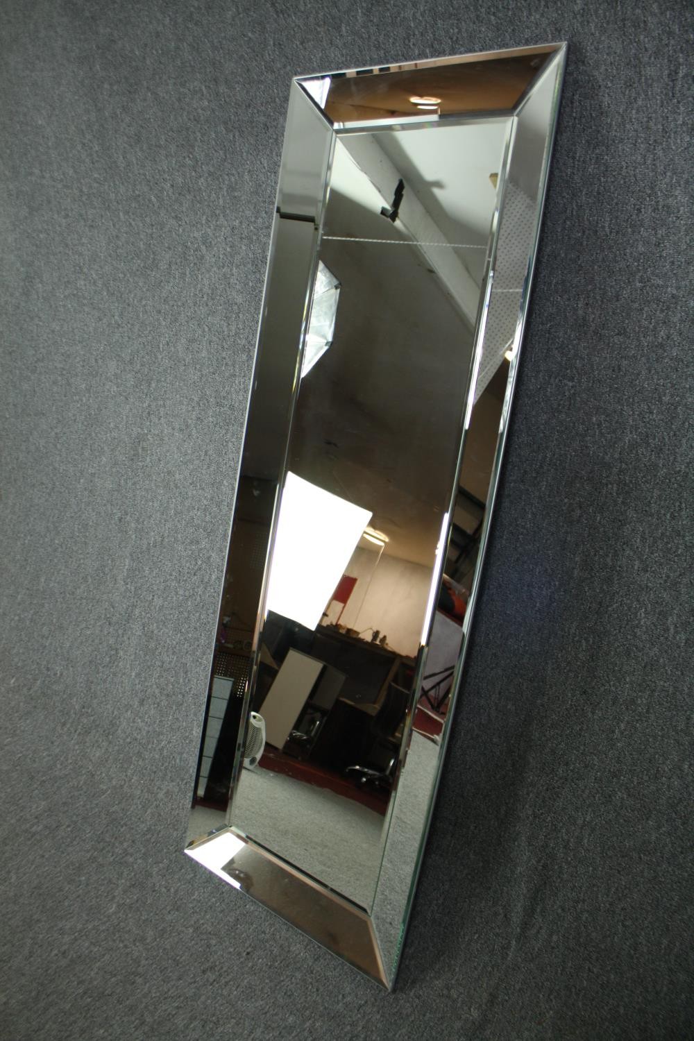 A contemporary full height dressing mirror in mirror glazed frame. H.165 W.60cm. - Image 3 of 5