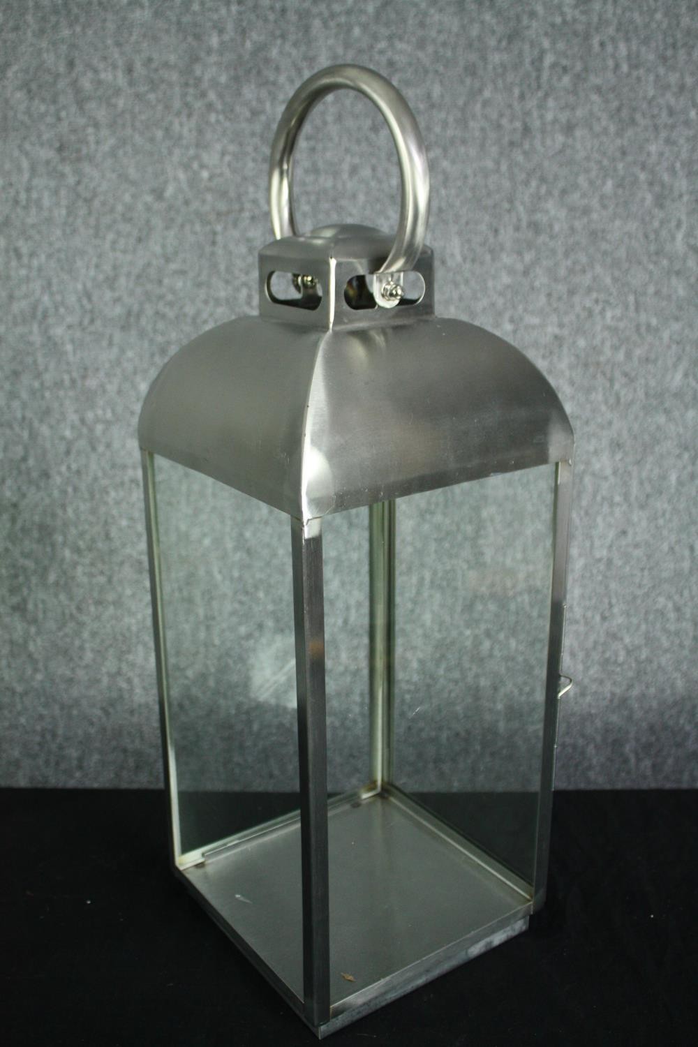 Two steel storm lanterns for candles. H.60cm. (each) - Image 3 of 4