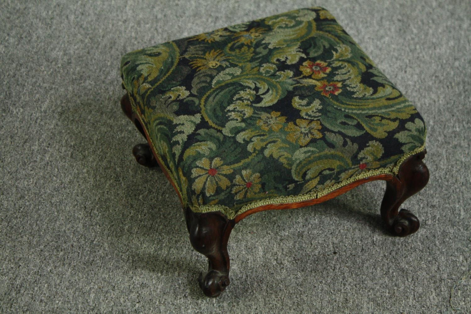 A miscellaneous collection of four 19th century footstools. H.20 W.33 D.33cm. (largest) - Image 9 of 10