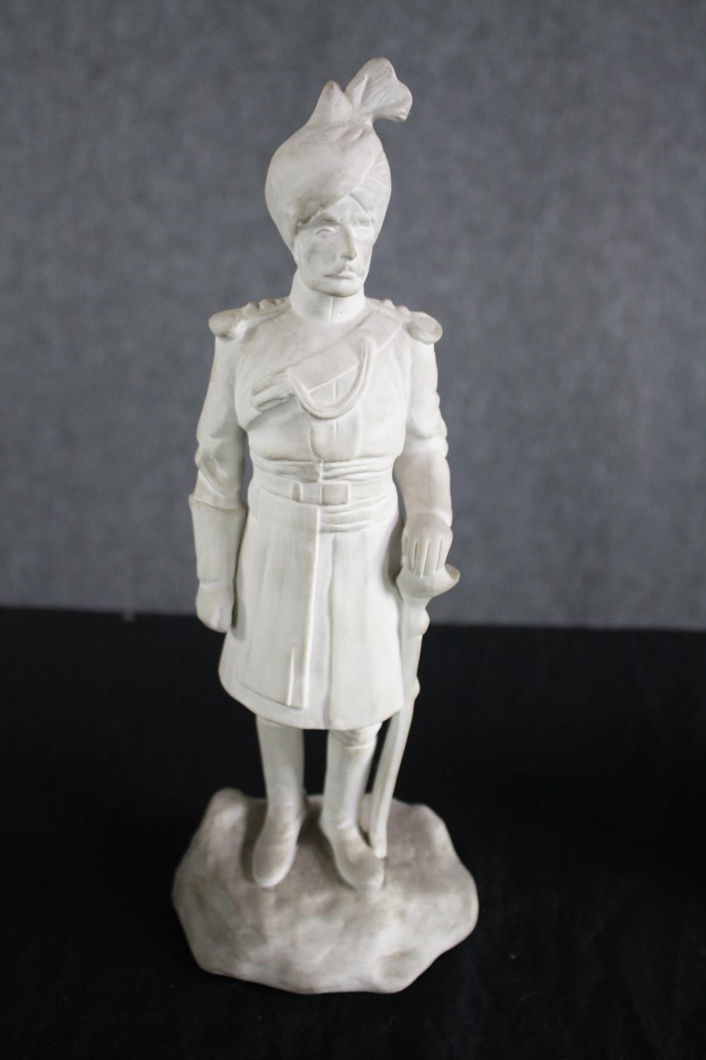 A small Liberty store dish, a pair of owl bookends, a Cobridge Alloa white jug and a sikh soldier - Image 4 of 8