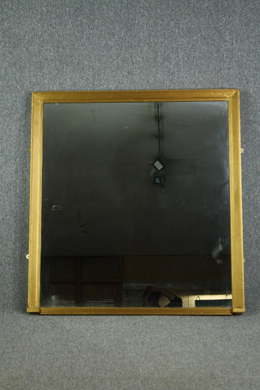 Overmantel mirror, 19th century, later painted. H.133 W.131cm.