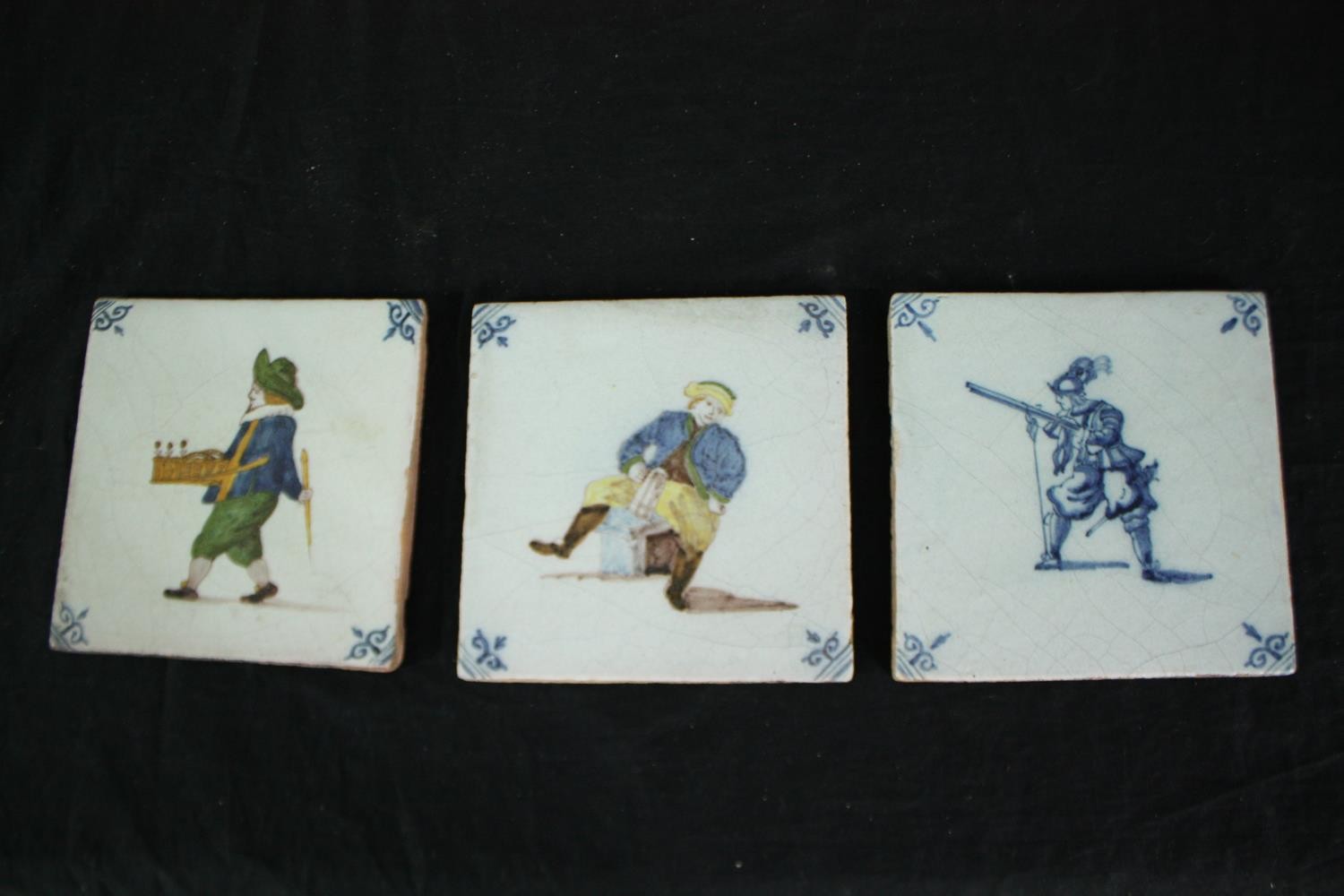 A set of thirteen early nineteenth century Dutch Makkum tiles. Eight hand painted and brightly - Image 6 of 9