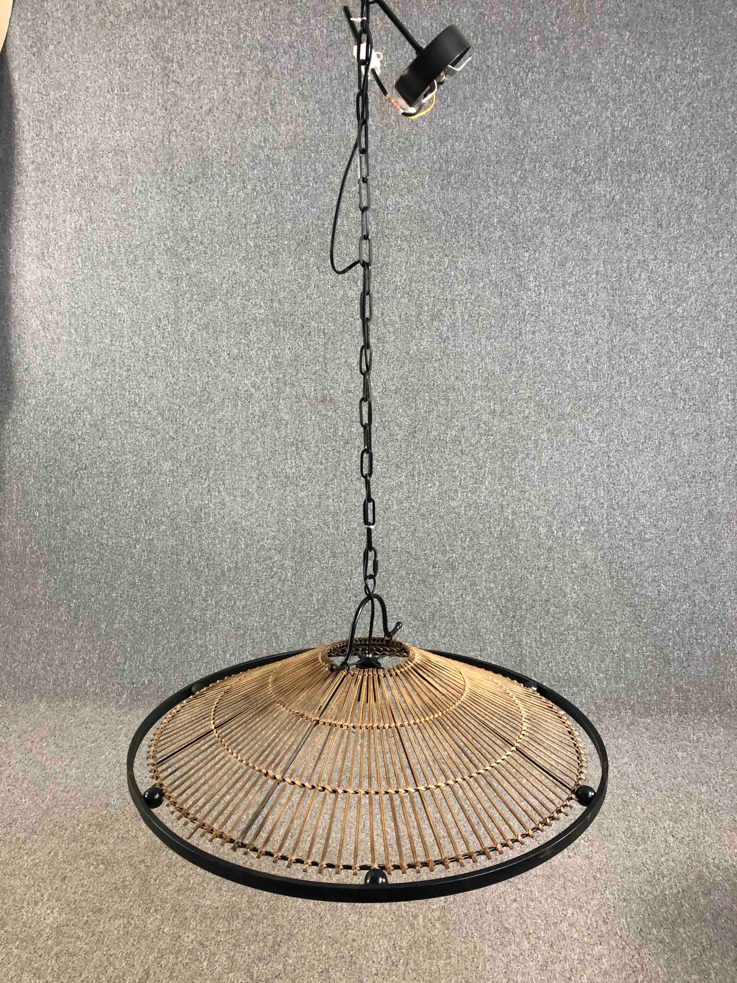 Kindred Lighting. The Mambo natural rattan ceiling pendant. Rattan with a metal surround and - Image 2 of 4