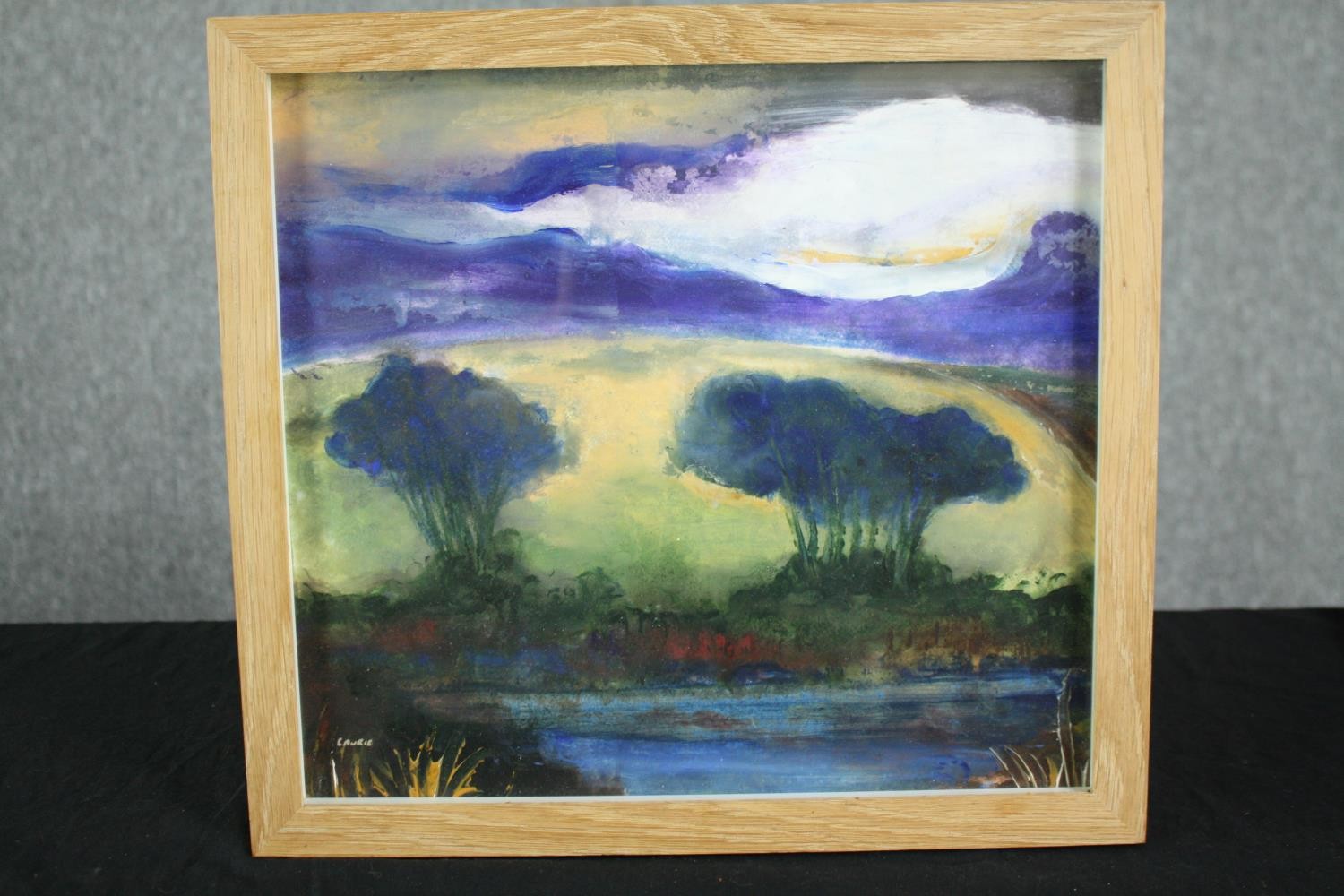 Ian Laurie, British, (1933-), two acrylics on board of abstract landscapes, signed Laurie. Framed - Image 2 of 10