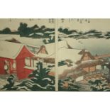 Katsushika Horkusai (1760-1849). Woodcut from the 'Panoramic Views of Both Banks of the Sumida River