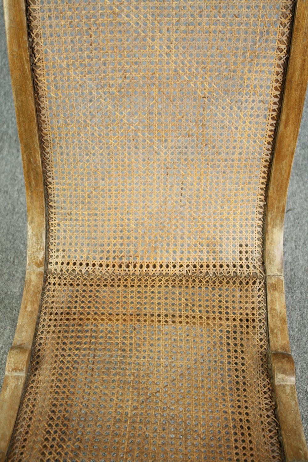 Rocking chair, 19th century beech framed and caned. H.90cm. - Image 5 of 5