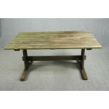 Garden table, vintage weathered teak. H.69 W.152 D.91cm.