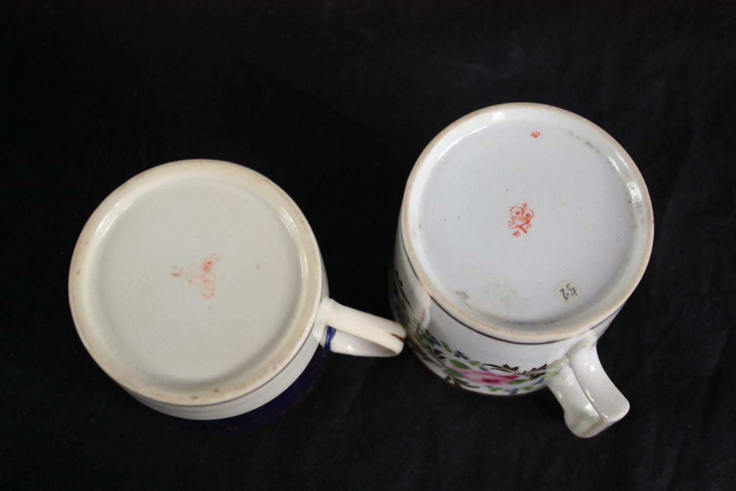 A mixed collection of 19th century hand decorated coffee cans. With gilt edging and mostly floral - Image 4 of 4