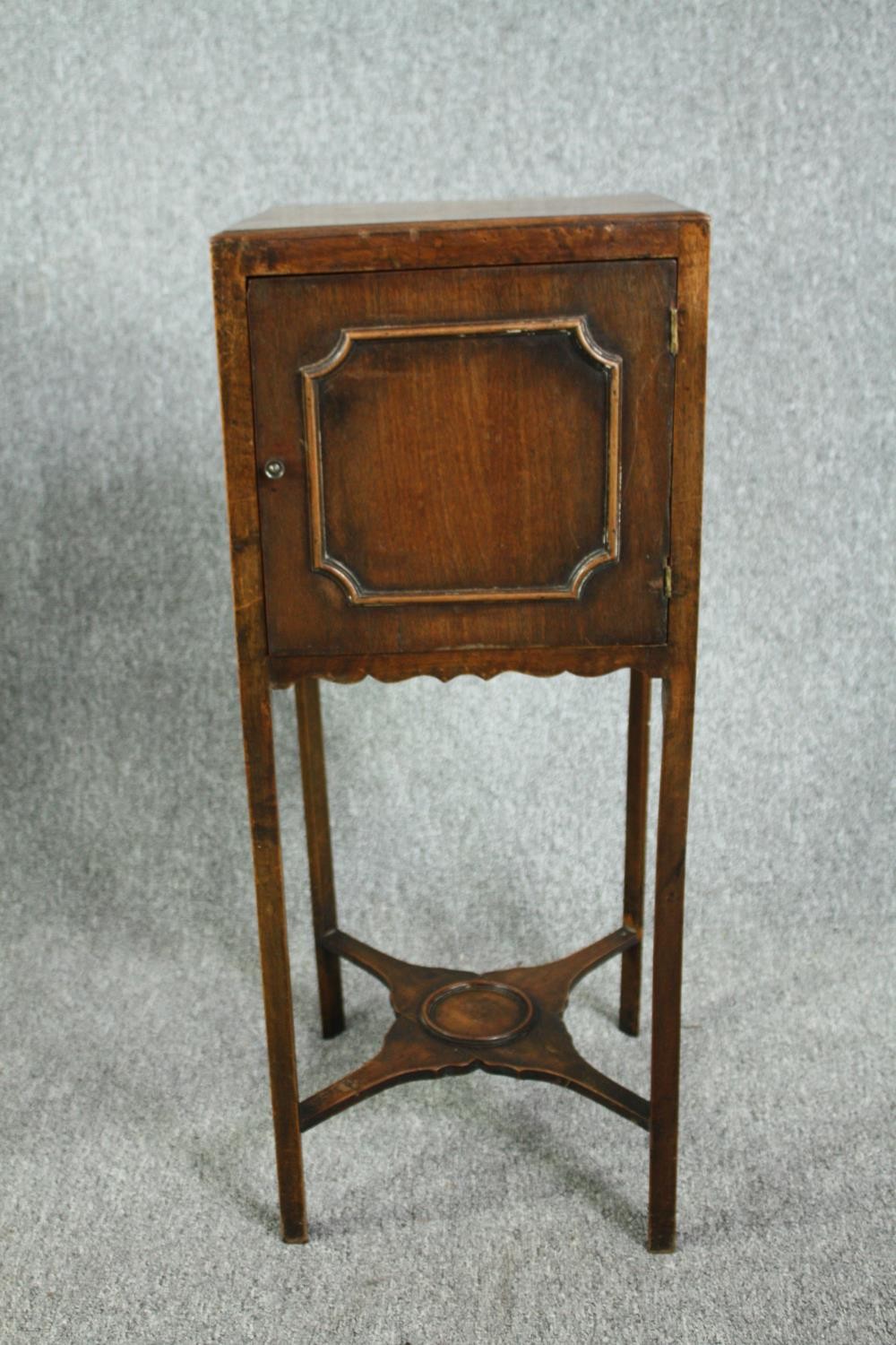 Pot cupboards, a pair, 19th century mahogany. H.80 W.32 D.32cm. (each) - Image 2 of 5