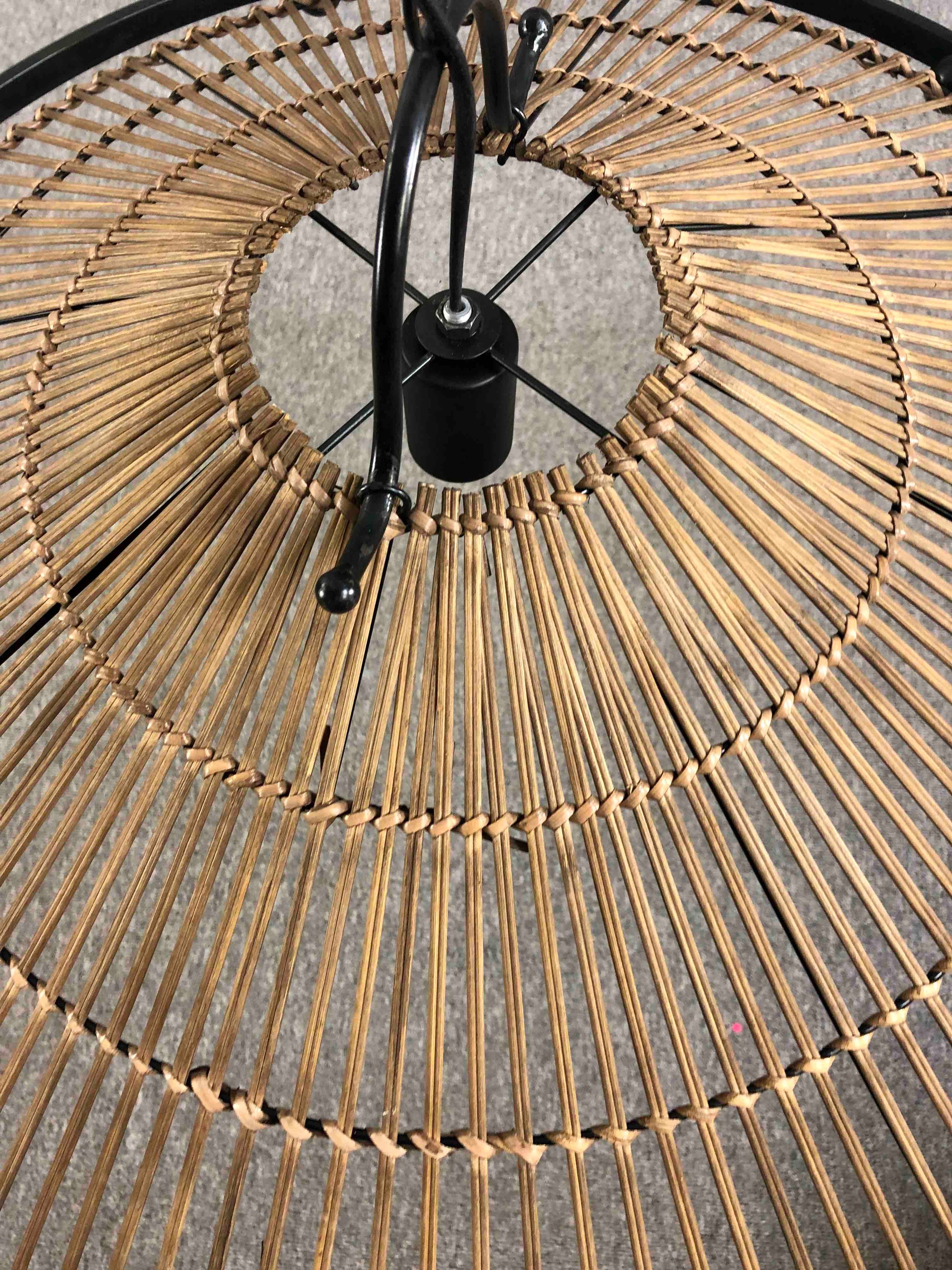 Kindred Lighting. The Mambo natural rattan ceiling pendant. Rattan with a metal surround and - Image 4 of 4