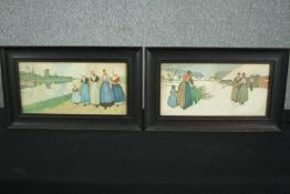 Henri Cassiers (Belgian 1848 - 1944). Two framed and glazed vintage prints. Signed in the plate. H.