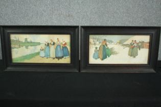 Henri Cassiers (Belgian 1848 - 1944). Two framed and glazed vintage prints. Signed in the plate. H.