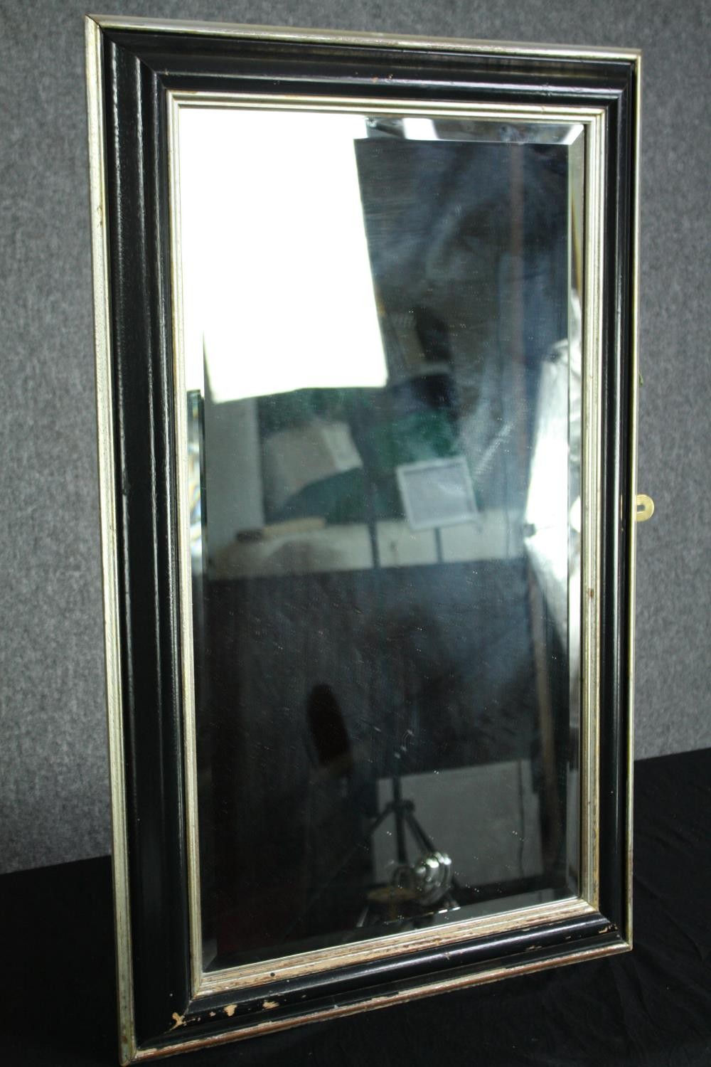 Wall mirror, moulded painted frame with bevelled plate. H.87 W.53cm. - Image 3 of 5