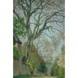 Charles Benard. Oil on canvas. Signed on the back. An impressionist style landscape study. Unframed.