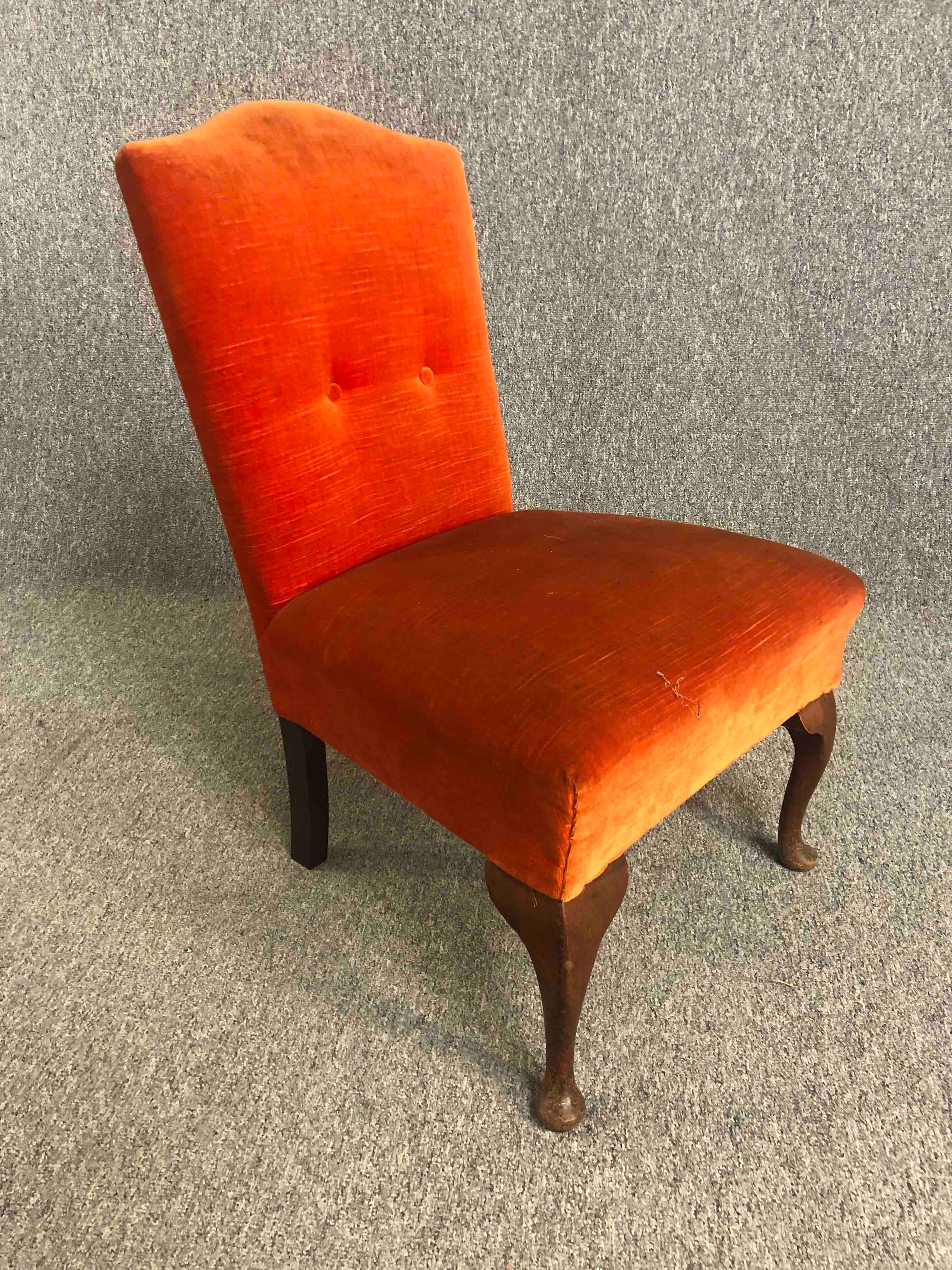 A Georgian mahogany side chair and a pair of mid century bedroom chairs. H.90cm. (largest) - Image 4 of 9