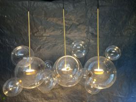 Chandelier, contemporary Bolle by Giopato & Coombes, hand blown murano glass. Bracket width 90cm,