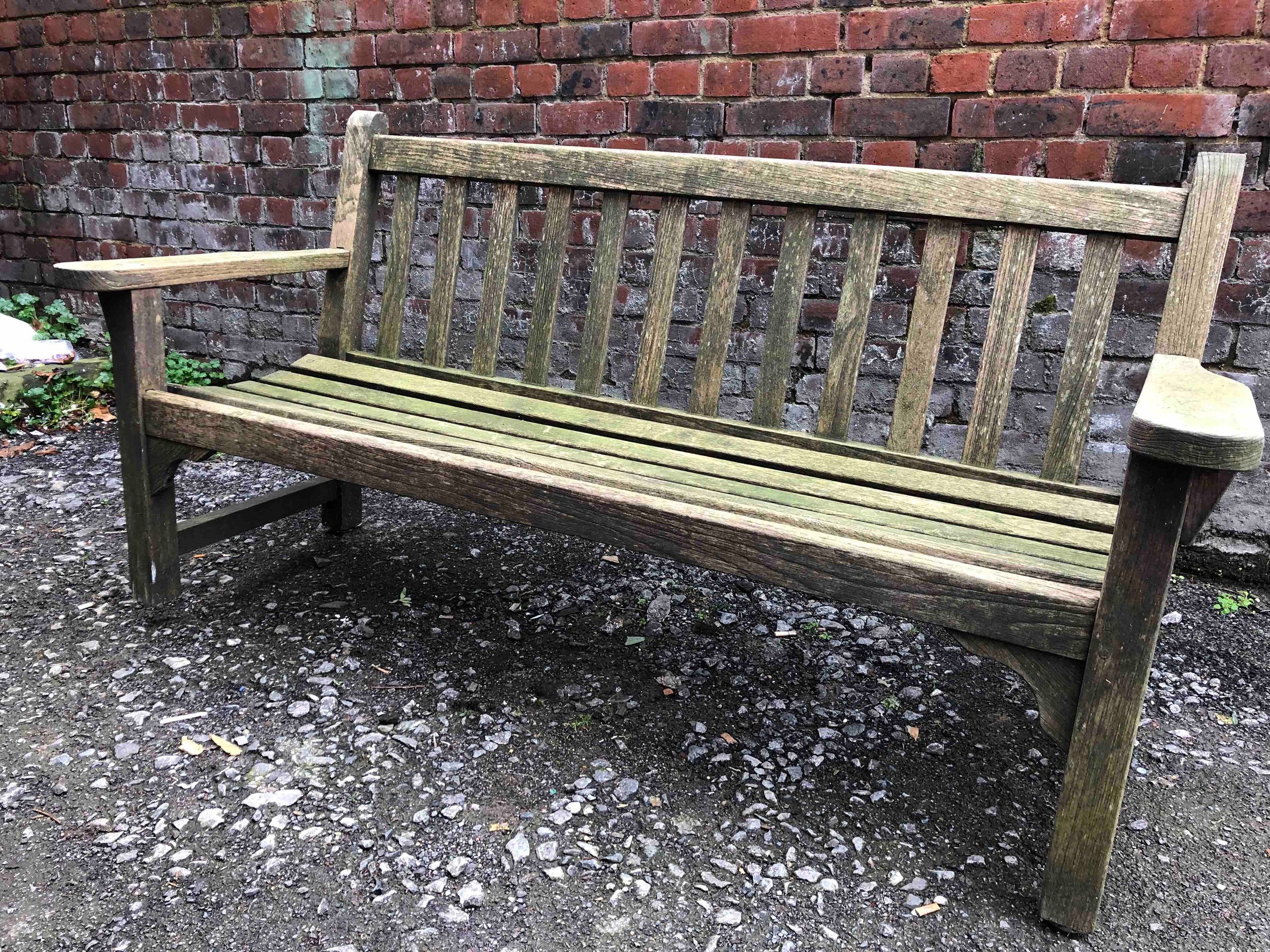 Garden bench, vintage weathered teak. H.85 W.162 D.70cm. - Image 4 of 4