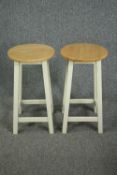 A pair of contemporary high stools. H.65cm. (each)