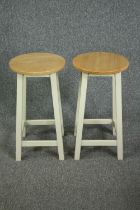 A pair of contemporary high stools. H.65cm. (each)
