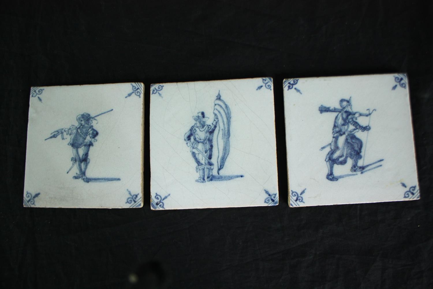A set of thirteen early nineteenth century Dutch Makkum tiles. Eight hand painted and brightly - Image 3 of 9