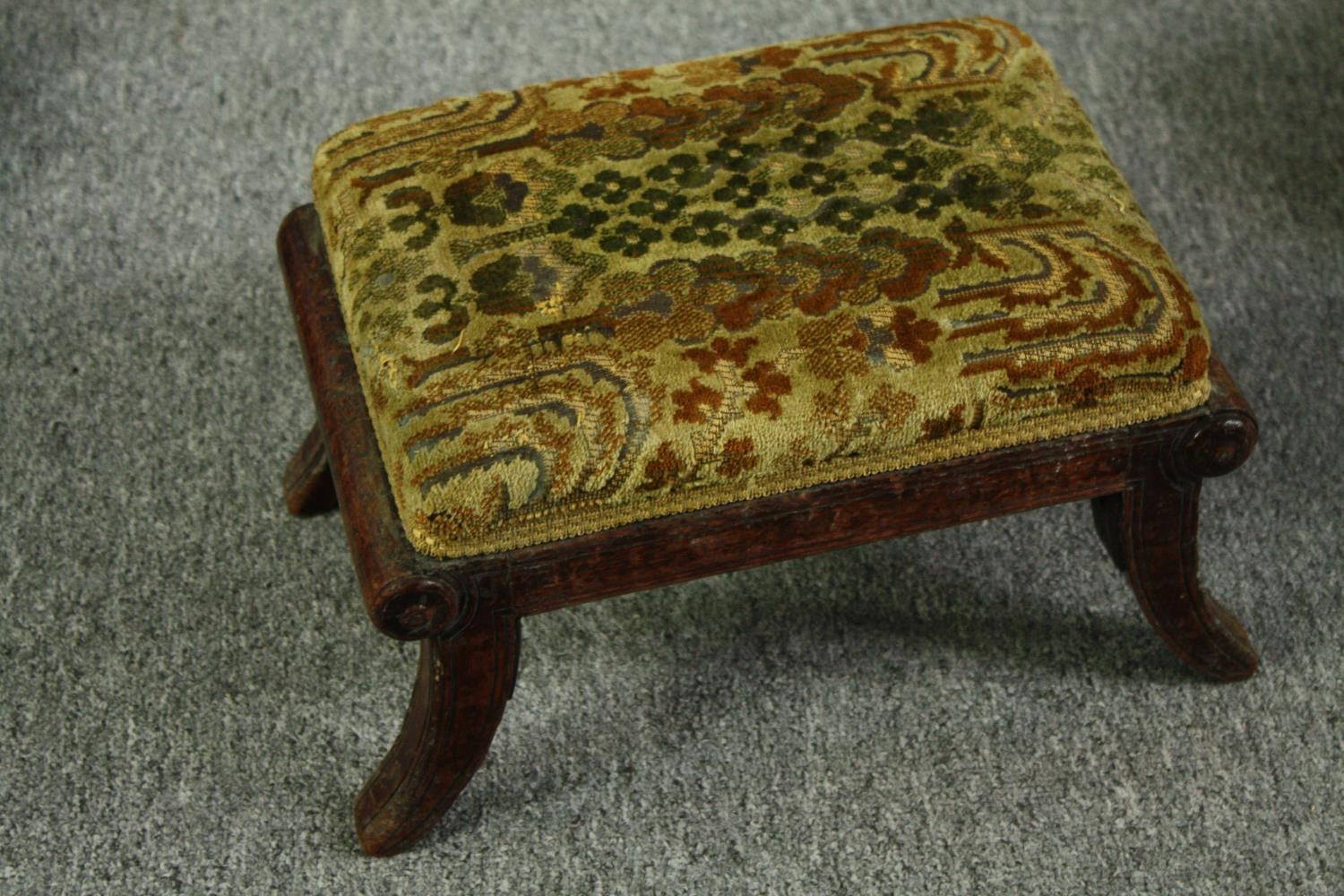 A miscellaneous collection of four 19th century footstools. H.20 W.33 D.33cm. (largest) - Image 8 of 10