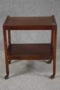 Tea trolley, mid century oak. H.70 W.60 D.39cm.