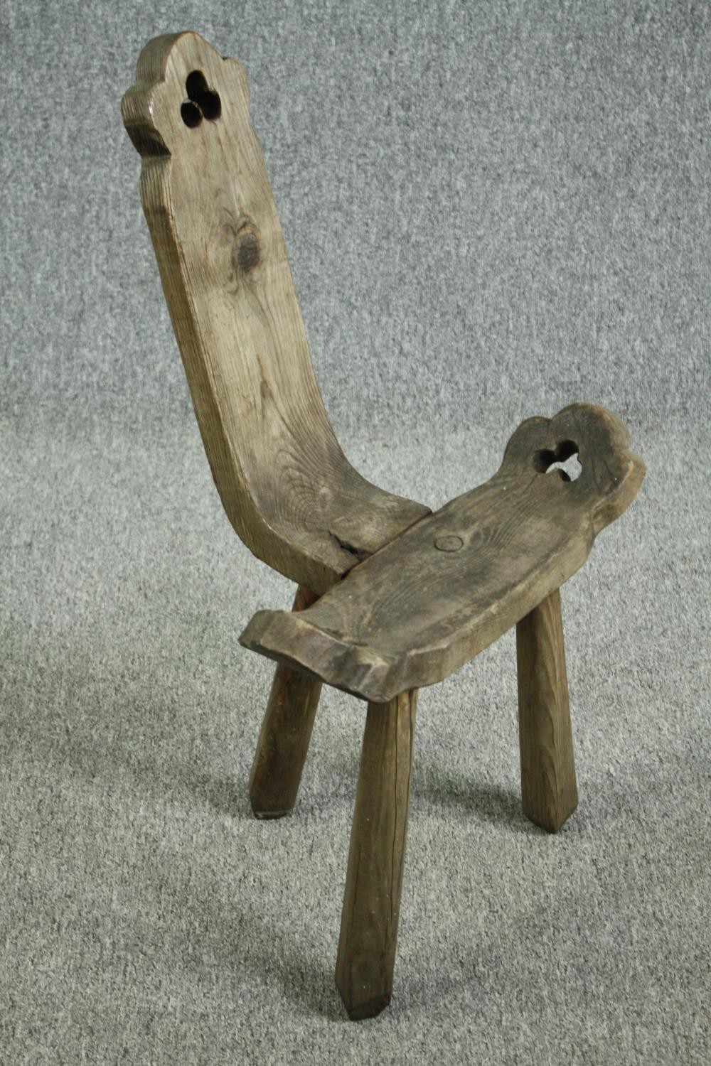 Birthing chair, early 20th century pine. H.74cm. - Image 2 of 5