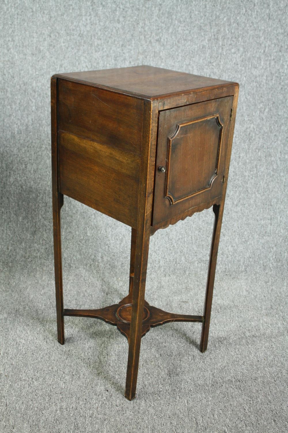 Pot cupboards, a pair, 19th century mahogany. H.80 W.32 D.32cm. (each) - Image 3 of 5