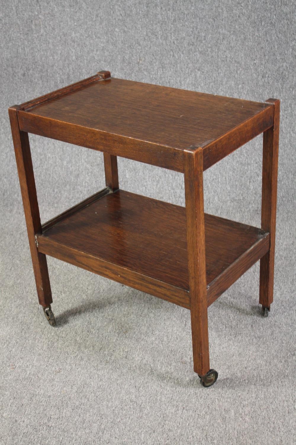 Tea trolley, mid century oak. H.70 W.60 D.39cm. - Image 3 of 4