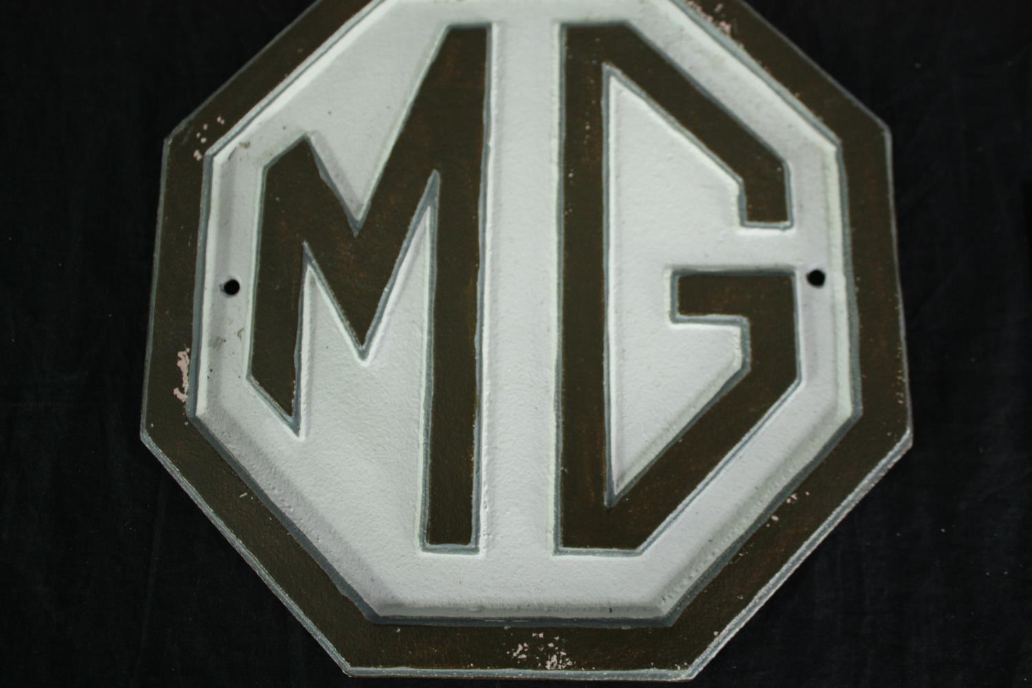 A collection of four MG and Harley Davidson signs. Modern metal reproductions. H.26 W.34cm. ( - Image 2 of 6