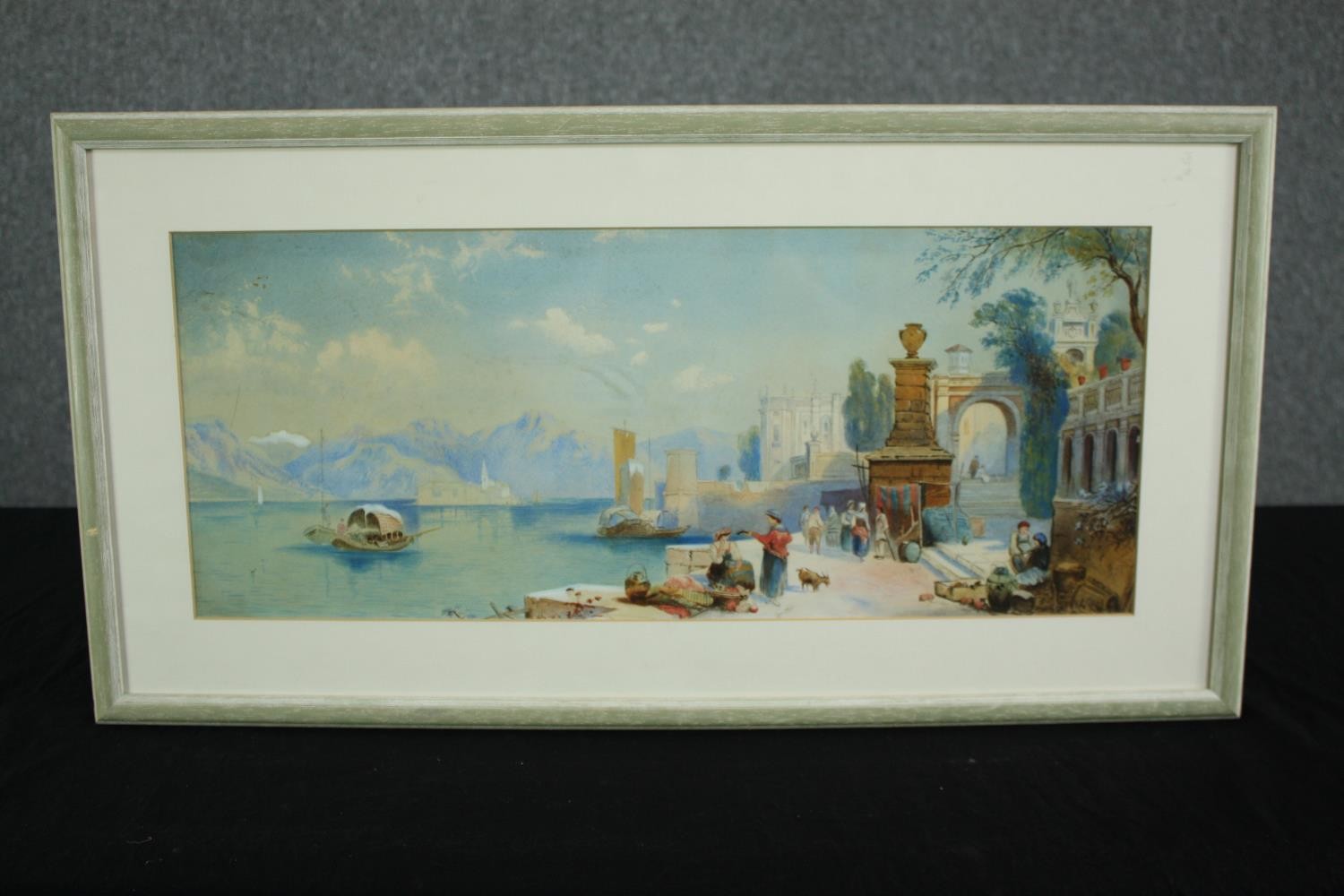 A late nineteenth century watercolour. The Italian lakes. Unsigned but similar in style and - Image 2 of 3