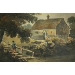 John Collins. Watercolour dated 1811. ‘Cottage near Woborn, Bedford’. Lightly mounted with tape.