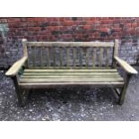 Garden bench, vintage weathered teak. H.85 W.162 D.70cm.