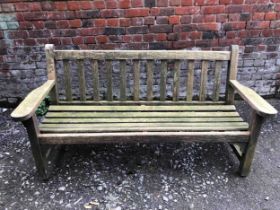 Garden bench, vintage weathered teak. H.85 W.162 D.70cm.