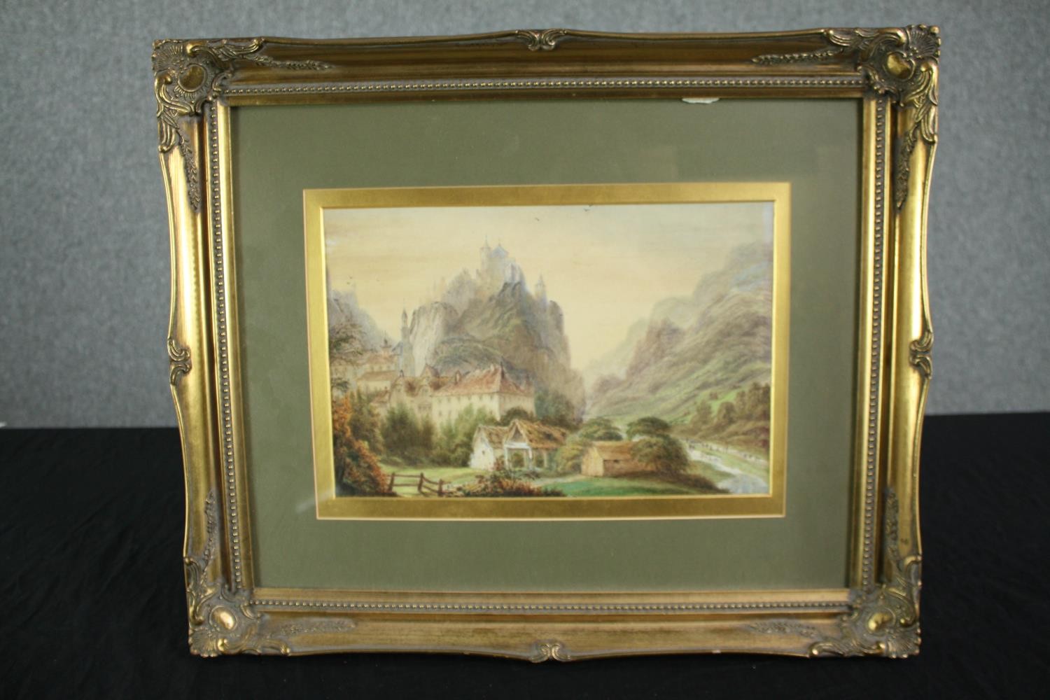 Watercolour. The Rhone Valley, France. Signed faintly and indistinctly bottom right. Probably - Image 2 of 3