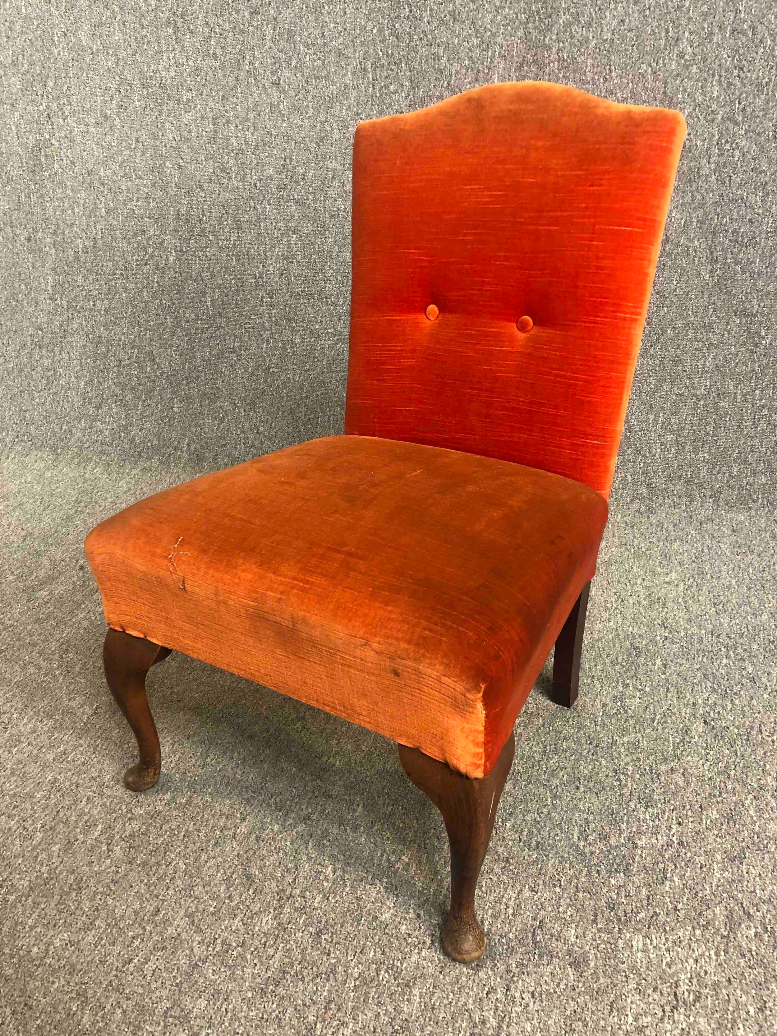 A Georgian mahogany side chair and a pair of mid century bedroom chairs. H.90cm. (largest) - Image 3 of 9