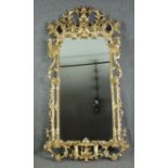 Pier mirror, full height carved giltwood in the Chinese Chippendale style. H.200 W.100cm.