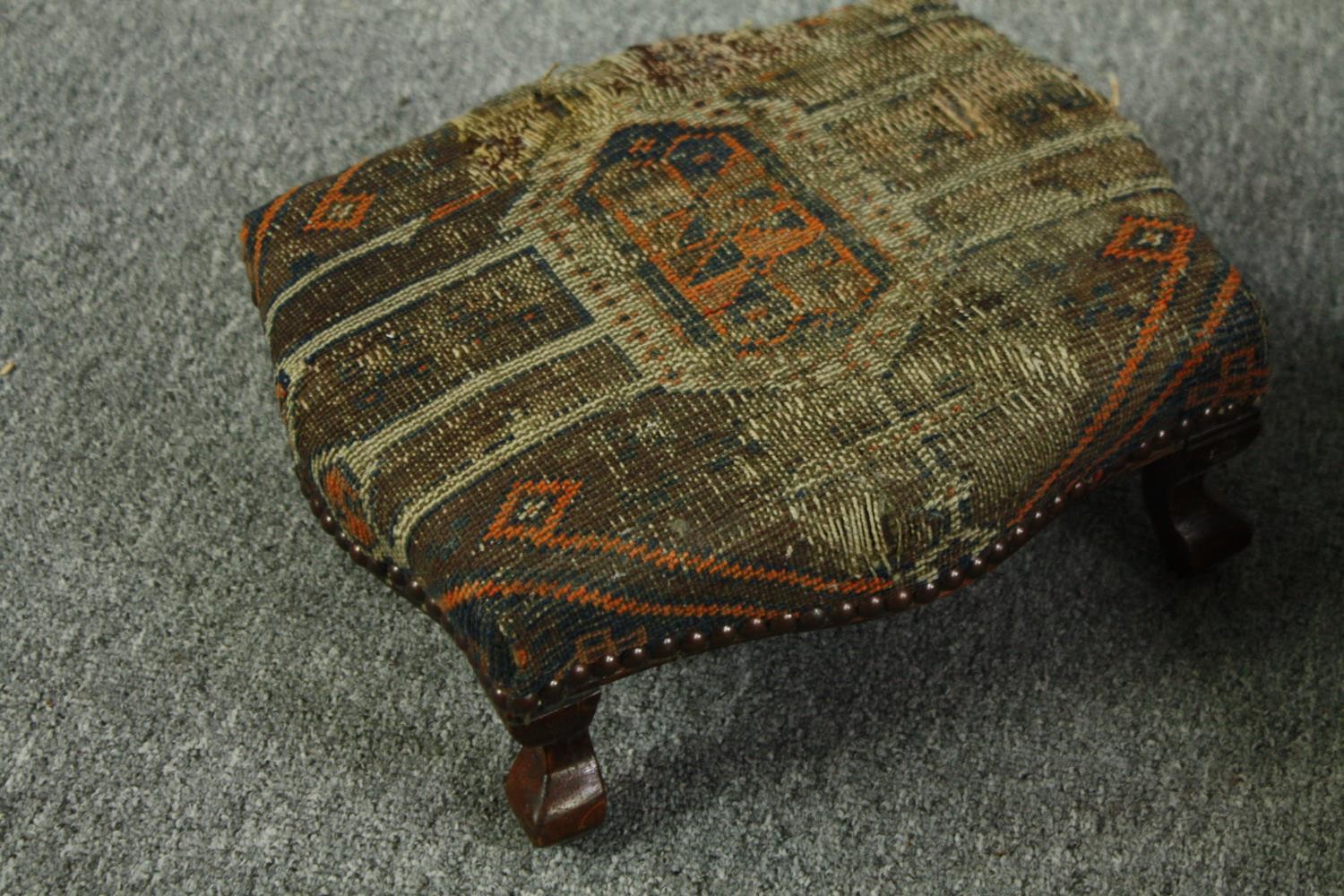 A miscellaneous collection of four 19th century footstools. H.20 W.33 D.33cm. (largest) - Image 7 of 10