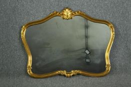 Wall mirror, contemporary in Rococo style frame. H.79 W.100cm.